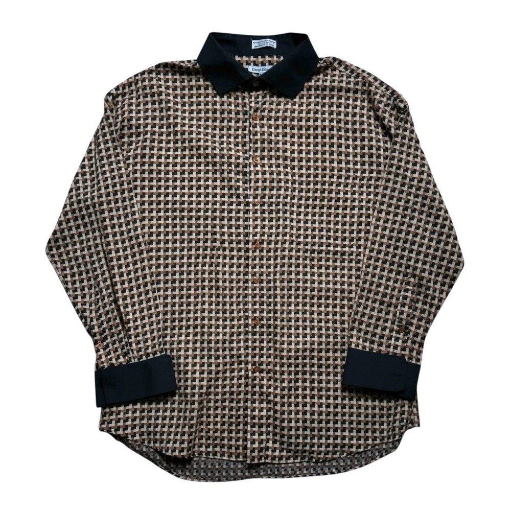 Daniel Ellissa Mens Geometric Print Button Up Long Sleeve Shirt Size 3XL 19.5